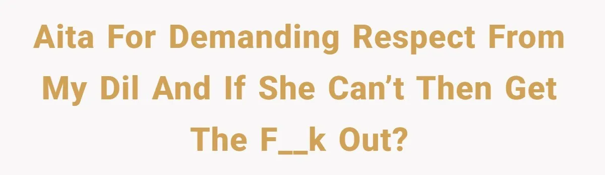 AITA for demanding respect from my DIL and if she can’t then get the f__k out?