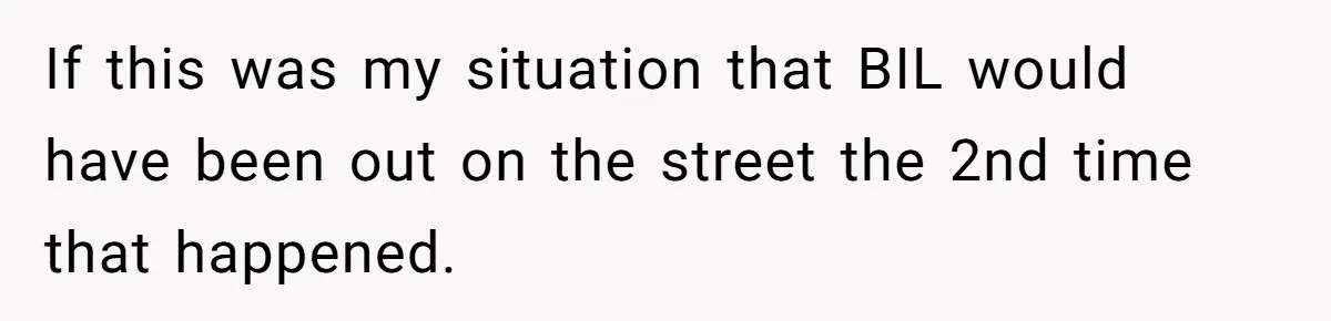 If this was my situation that BIL would have been out on the street the 2nd time that happened.