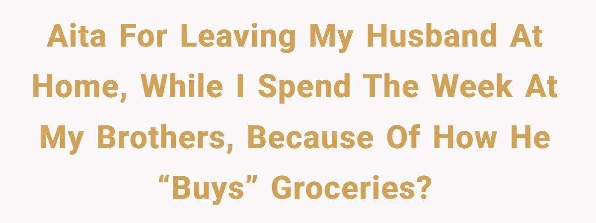 AITA for leaving my husband at home, while I spend the week at my brothers, because of how he “buys” groceries?