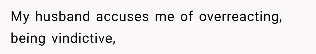 My husband accuses me of overreacting, being vindictive,