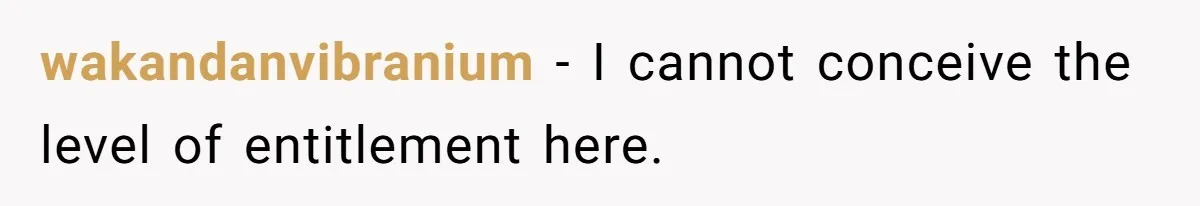 wakandanvibranium − I cannot conceive the level of entitlement here.