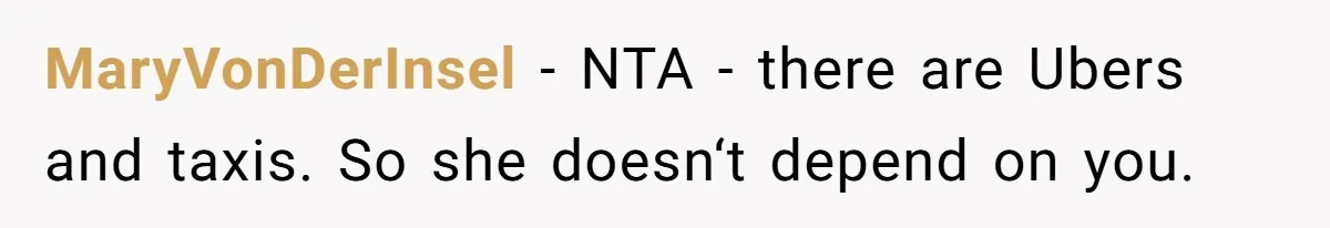 Man Drives Away After Chronically Late Friend Misses His Pickup Deadline, Causing Her To Miss A Crucial PhD Seminar MaryVonDerInsel − NTA - there are Ubers and taxis. So she doesn‘t depend on you.