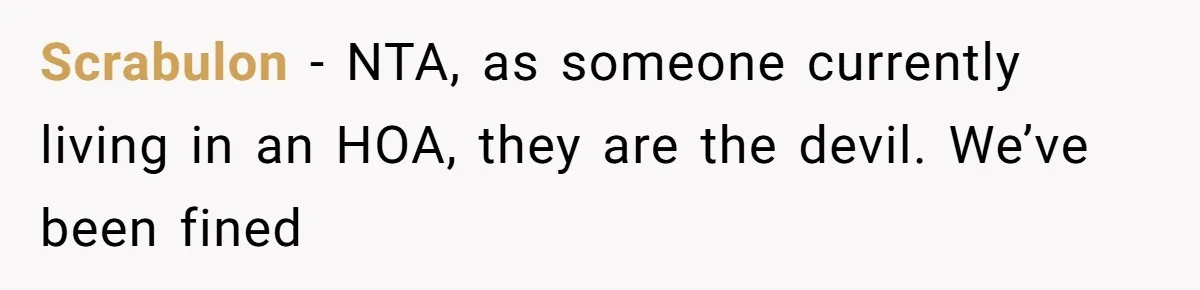 Scrabulon − NTA, as someone currently living in an HOA, they are the devil. We’ve been fined