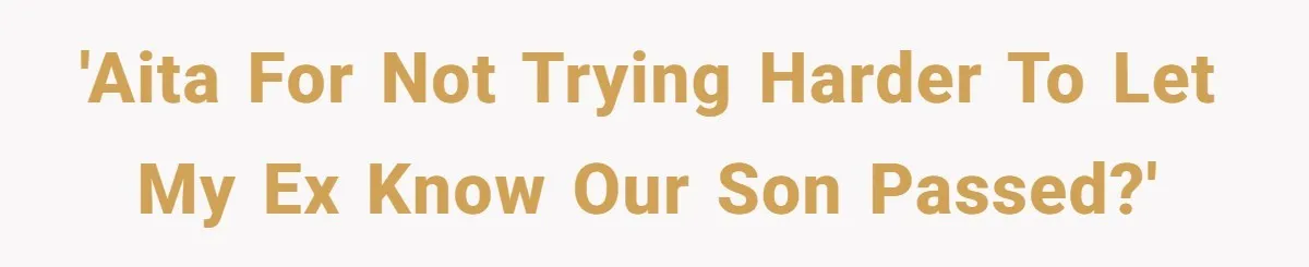 'AITA for not trying harder to let my ex know our son passed?'