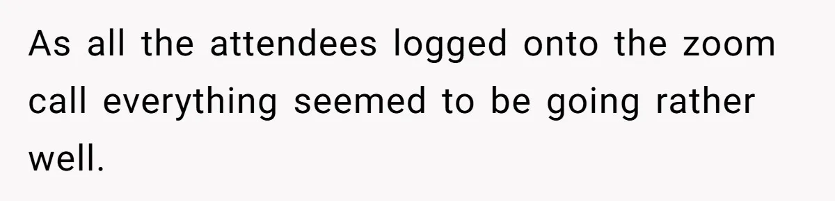 As all the attendees logged onto the zoom call everything seemed to be going rather well.