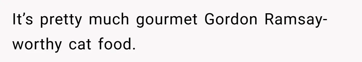MIL Accuses Woman Of Cruelty After She Defends Cat’s Meat Diet It’s pretty much gourmet Gordon Ramsay-worthy cat food.