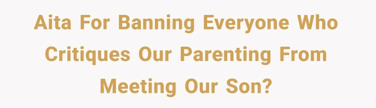 Man Bans Family From Meeting Newborn After They Criticize His Wife’s Parenting AITA for banning everyone who critiques our parenting from meeting our son?
