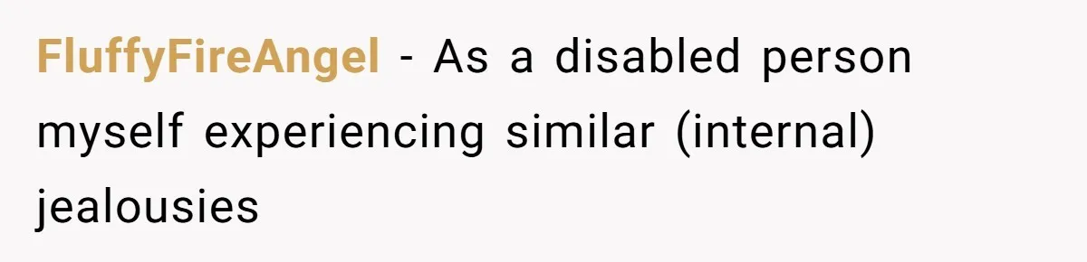 FluffyFireAngel − As a disabled person myself experiencing similar (internal) jealousies