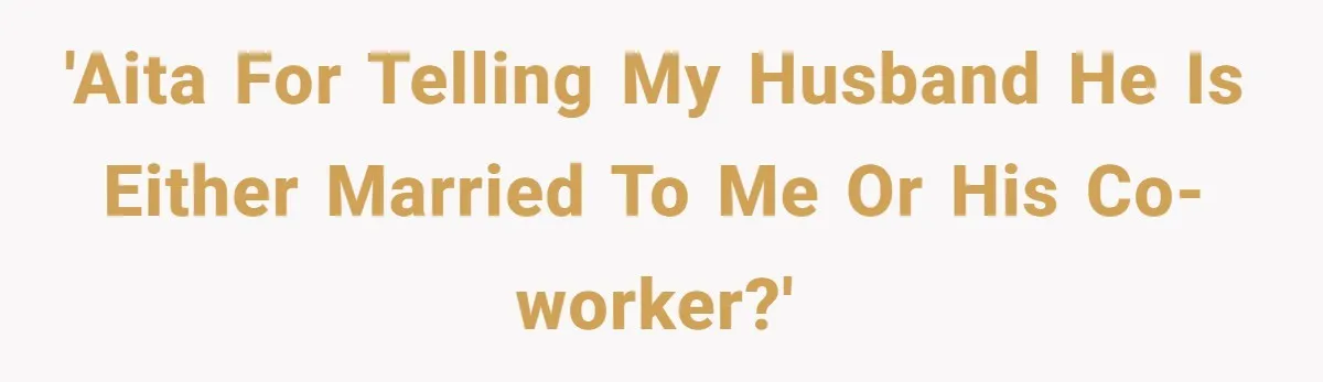 Wife Snapped After Husband Gave His Number To A Flirty Colleague 'AITA for telling my husband he is either married to me or his co-worker?'