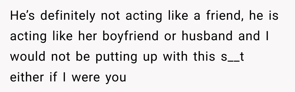Wife Snapped After Husband Gave His Number To A Flirty Colleague He’s definitely not acting like a friend, he is acting like her boyfriend or husband and I would not be putting up with this s__t either if I were you