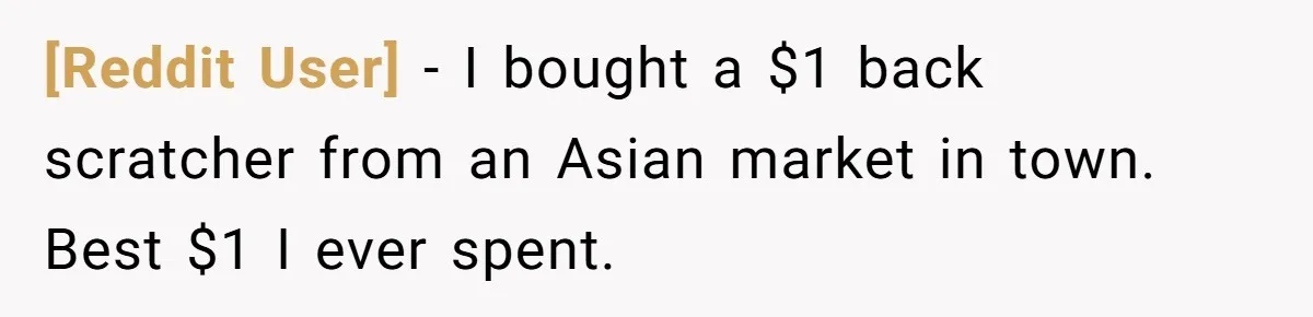 [Reddit User] − I bought a $1 back scratcher from an Asian market in town. Best $1 I ever spent.