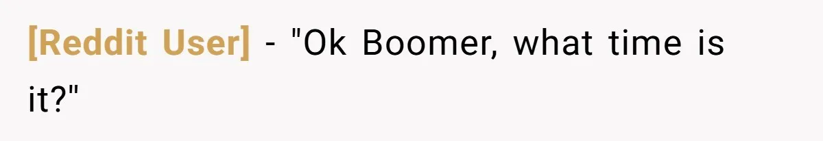 [Reddit User] − "Ok Boomer, what time is it?''