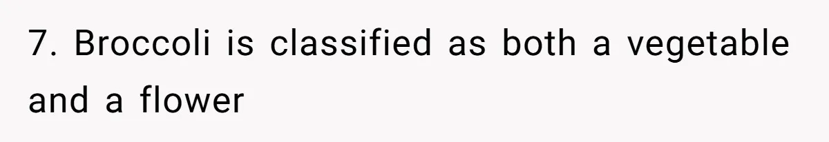 7. Broccoli is classified as both a vegetable and a flower