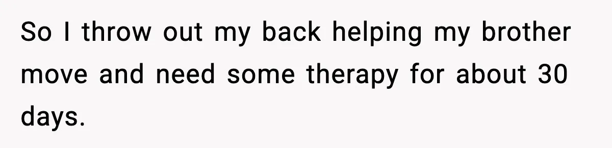 Man Refuses to Pay $10 ID Fee and Turns It Into a Three-Day Standoff So I throw out my back helping my brother move and need some therapy for about 30 days.