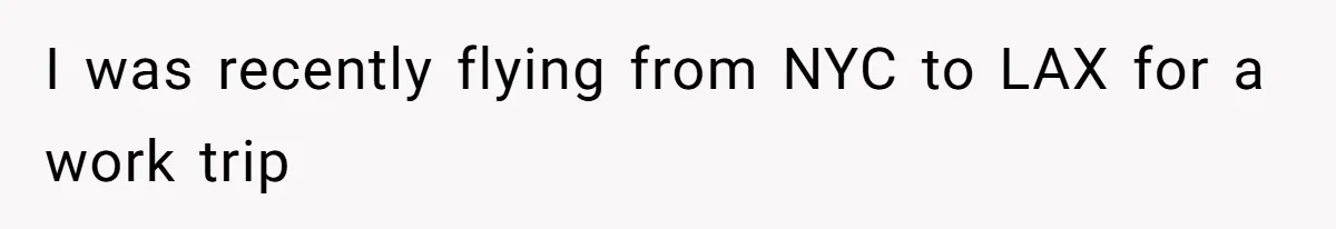 I was recently flying from NYC to LAX for a work trip