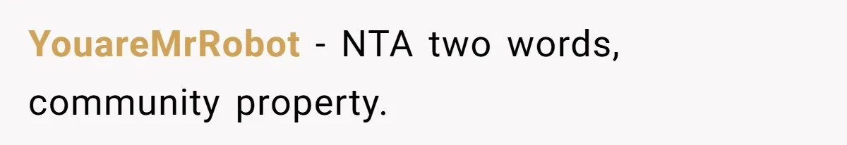 YouareMrRobot − NTA two words, community property.