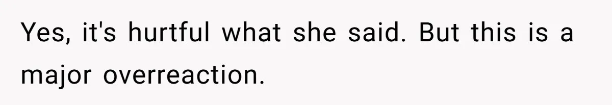 Yes, it's hurtful what she said. But this is a major overreaction.