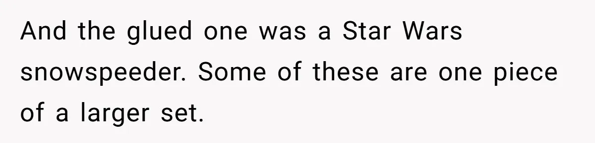 Man Sues Ex and Her Boyfriend After They Steal And Glue His Rare LEGO Sets And the glued one was a Star Wars snowspeeder. Some of these are one piece of a larger set.