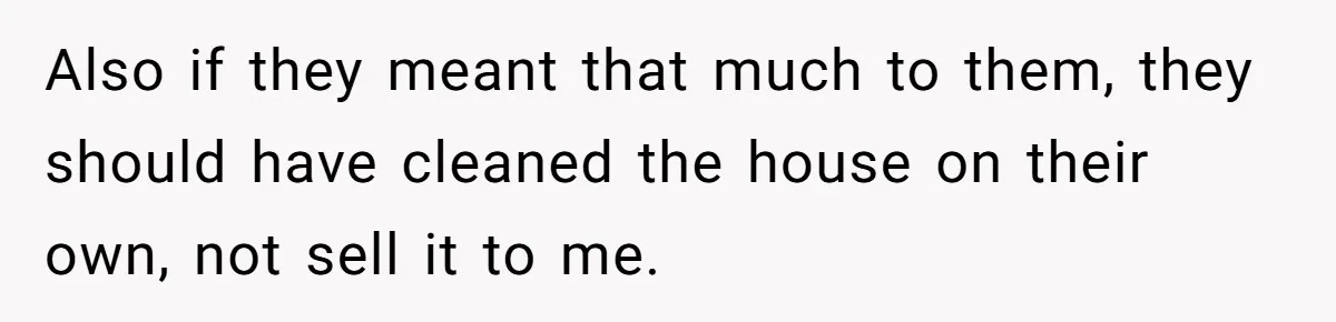 Also if they meant that much to them, they should have cleaned the house on their own, not sell it to me.