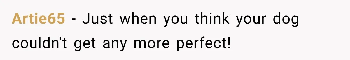 Artie65 − Just when you think your dog couldn't get any more perfect!