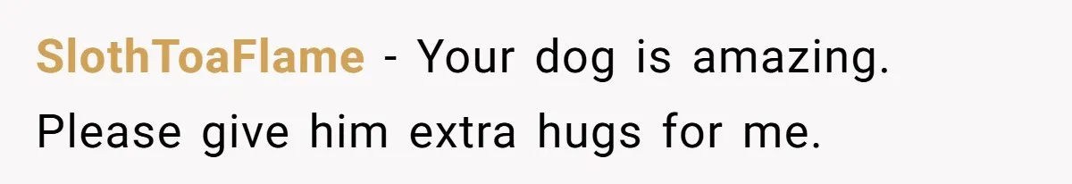 SlothToaFlame − Your dog is amazing. Please give him extra hugs for me.