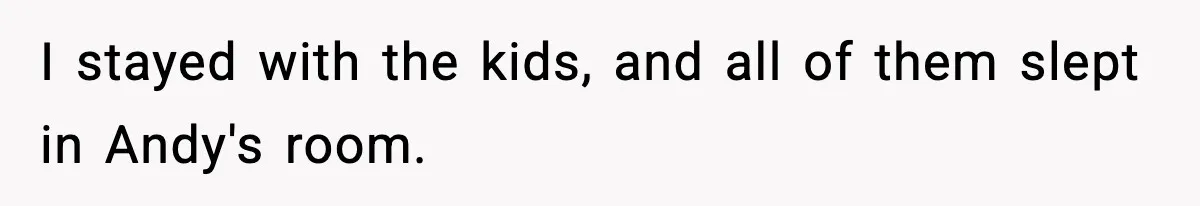 Husband Ruins Stepson’s Birthday Cake With Elf Prank, Then Blamed Wife For Throwing Elf Away I stayed with the kids, and all of them slept in Andy's room.