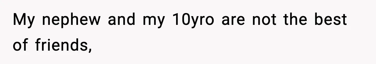 Sister Says “Kids Need A Mom” At Late Wife’s Son’s Birthday, Brother Kicks Her And Nephew Out Of House My nephew and my 10yro are not the best of friends,
