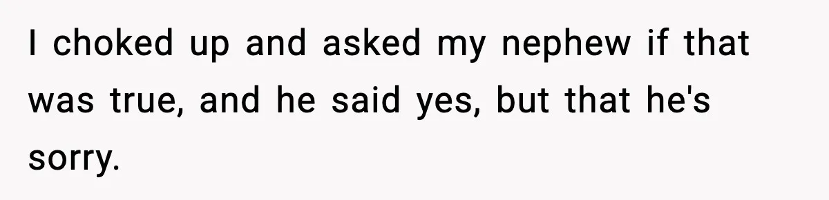 Sister Says “Kids Need A Mom” At Late Wife’s Son’s Birthday, Brother Kicks Her And Nephew Out Of House I choked up and asked my nephew if that was true, and he said yes, but that he's sorry.