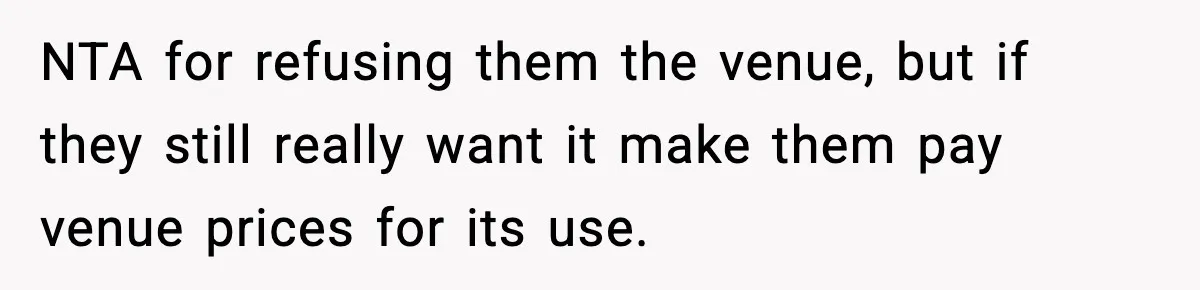 Couple Uninvites Friend From Wedding But Still Wants To Use His Property, He Refuses NTA for refusing them the venue, but if they still really want it make them pay venue prices for its use.