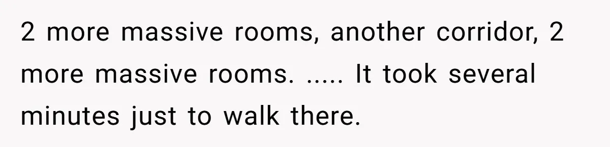 2 more massive rooms, another corridor, 2 more massive rooms. ..... It took several minutes just to walk there.