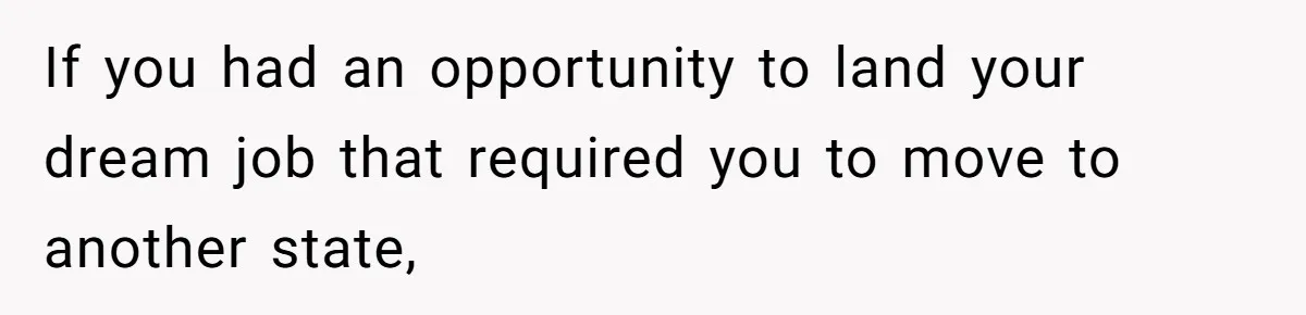 If you had an opportunity to land your dream job that required you to move to another state,