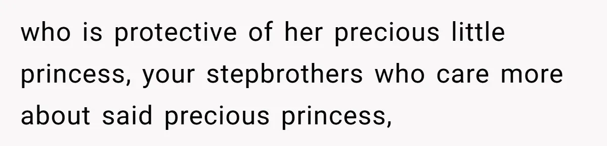 who is protective of her precious little princess, your stepbrothers who care more about said precious princess,