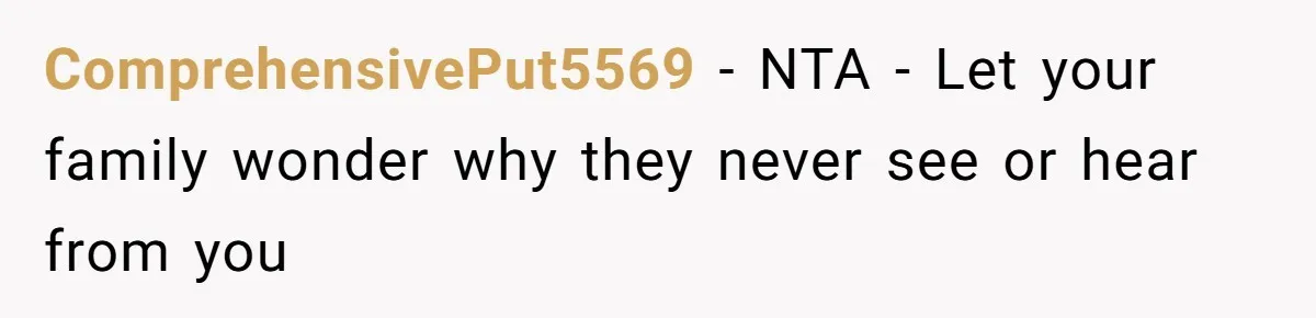 ComprehensivePut5569 − NTA - Let your family wonder why they never see or hear from you