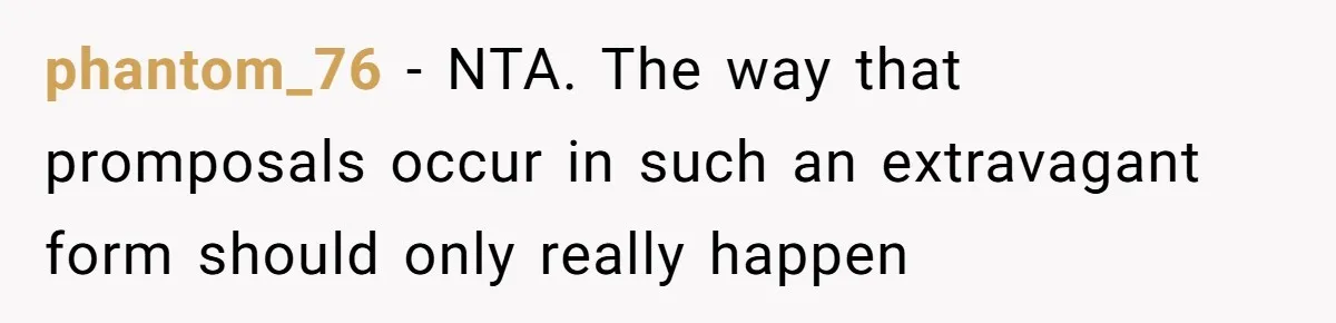phantom_76 − NTA. The way that promposals occur in such an extravagant form should only really happen