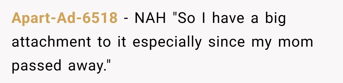 Bride Calls Mom Selfish For Keeping Grandma’s Handmade Wedding Dress Untouched Instead Of Letting Her Wear It Apart-Ad-6518 − NAH "So I have a big attachment to it especially since my mom passed away."