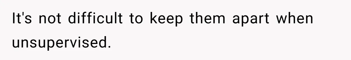 It's not difficult to keep them apart when unsupervised.