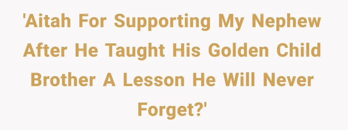 'AITAH for supporting my nephew after he taught his golden child brother a lesson he will never forget?'