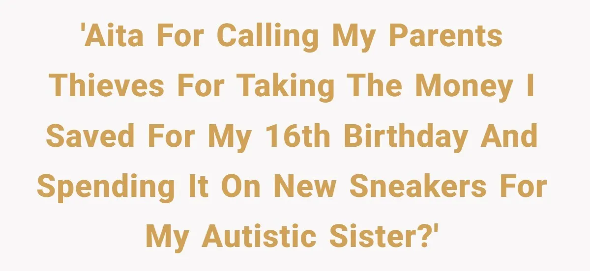 'AITA for calling my parents thieves for taking the money I saved for my 16th birthday and spending it on new sneakers for my autistic sister?'