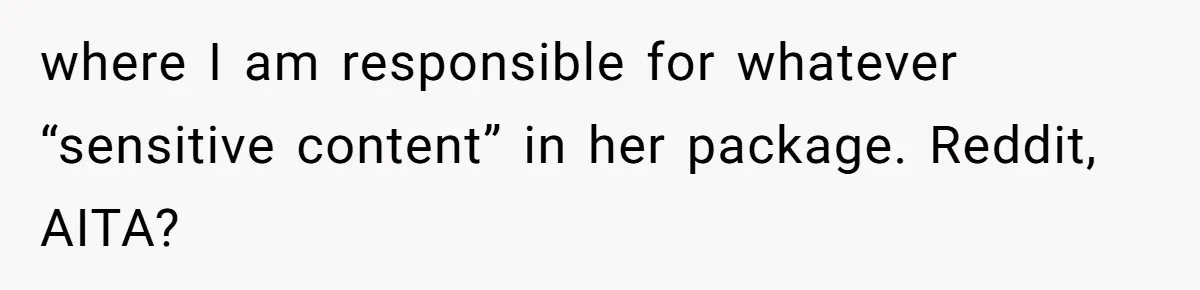 Friend Demands She Smuggle “Sensitive” Package Overseas, Refuses To Let Her Open It where I am responsible for whatever “sensitive content” in her package. Reddit, AITA?