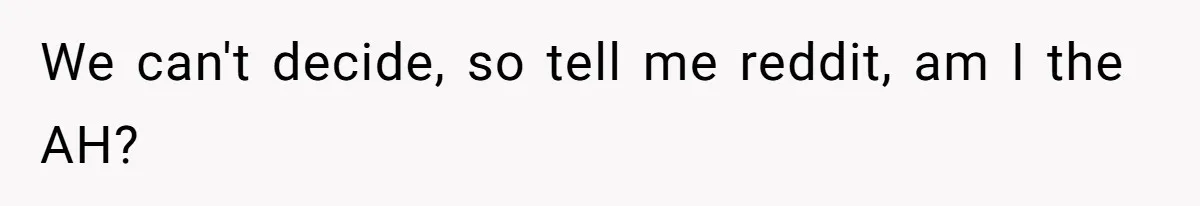 We can't decide, so tell me reddit, am I the AH?