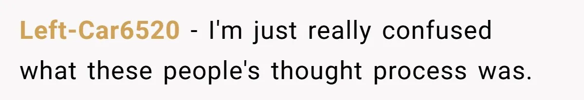 Left-Car6520 − I'm just really confused what these people's thought process was.