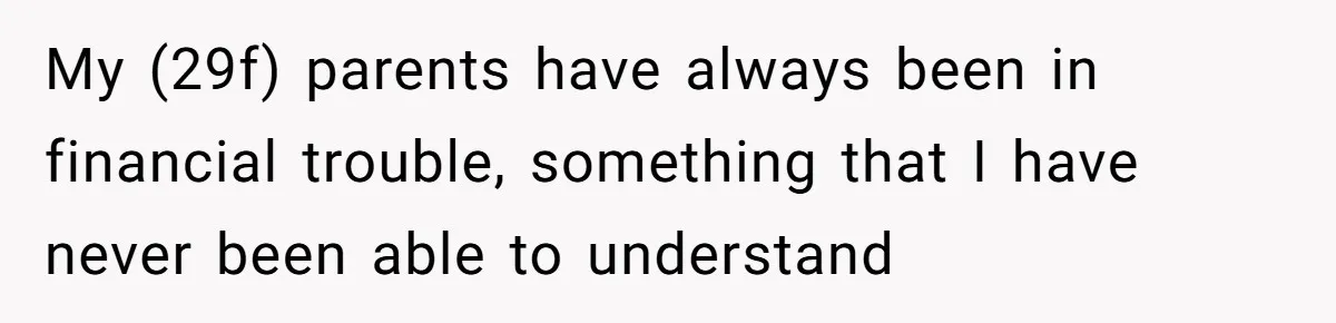 My (29f) parents have always been in financial trouble, something that I have never been able to understand