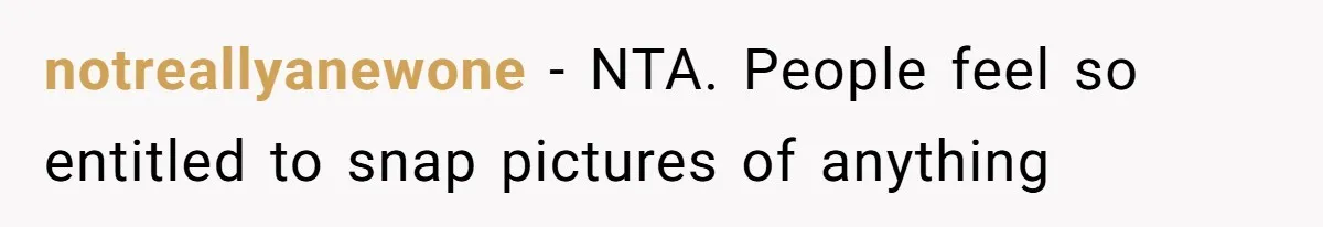notreallyanewone − NTA. People feel so entitled to snap pictures of anything