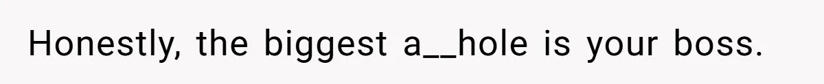 Honestly, the biggest a__hole is your boss.