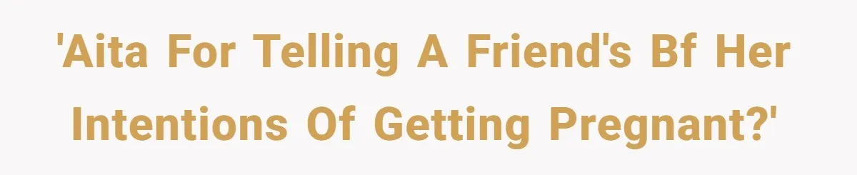 'AITA for telling a friend's bf her intentions of getting pregnant?'