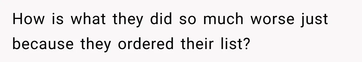 How is what they did so much worse just because they ordered their list?