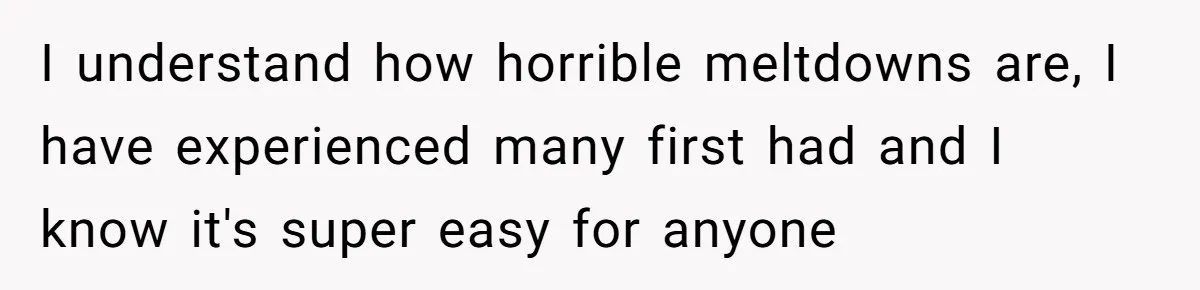 I understand how horrible meltdowns are, I have experienced many first had and I know it's super easy for anyone