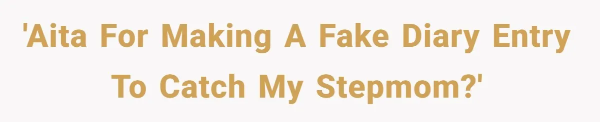 'AITA for making a fake diary entry to catch my stepmom?'