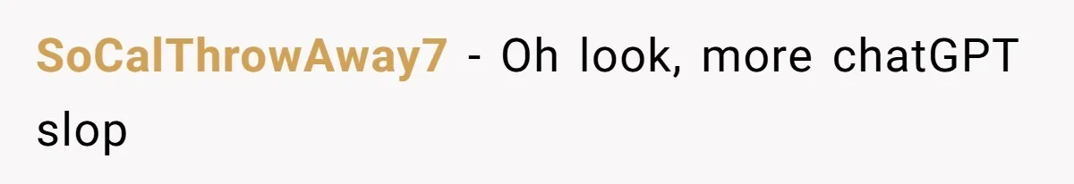 SoCalThrowAway7 − Oh look, more chatGPT slop