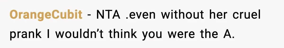 OrangeCubit − NTA .even without her cruel prank I wouldn’t think you were the A.